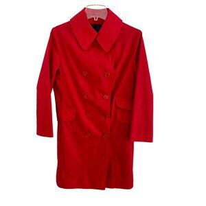 Sears Vintage women's 80's Red Trench Coat M/L